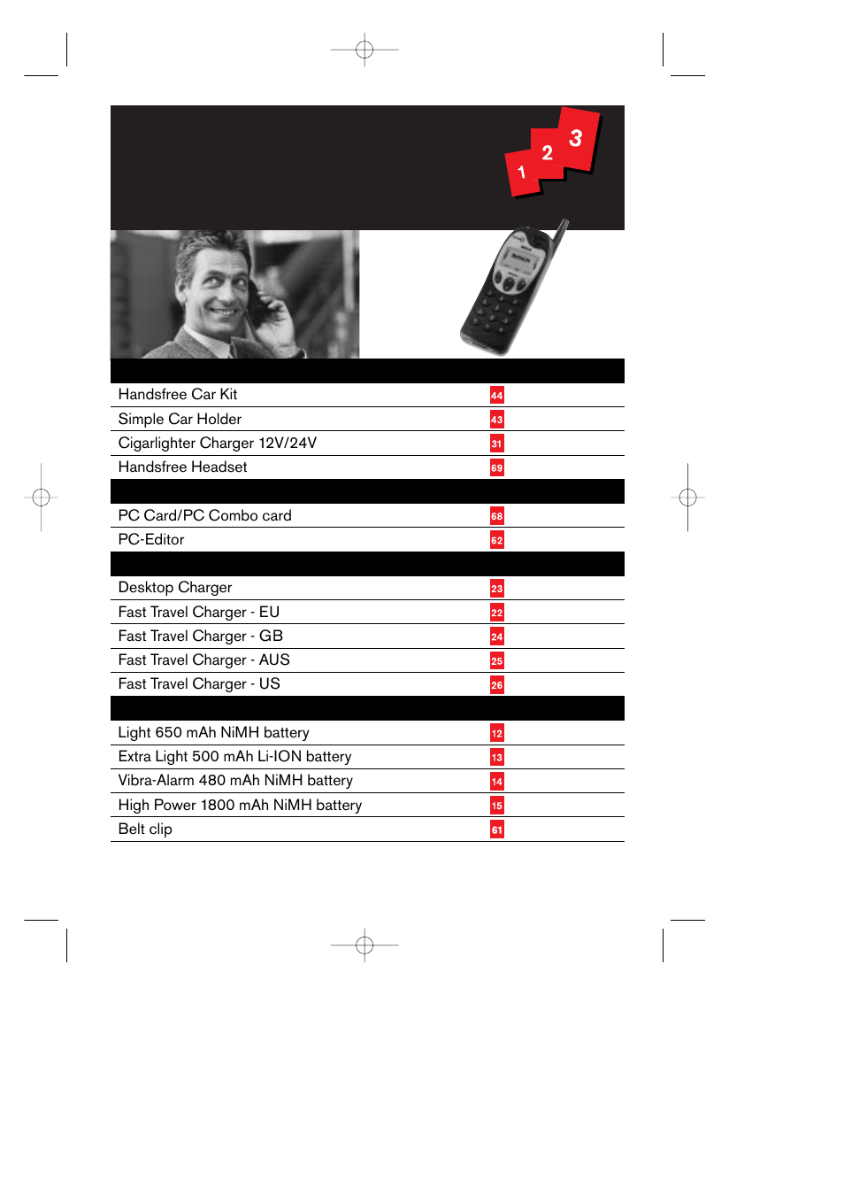 Bosch easy sets, Accessories for bosch mobile phones | Bosch 718 User Manual | Page 43 / 44