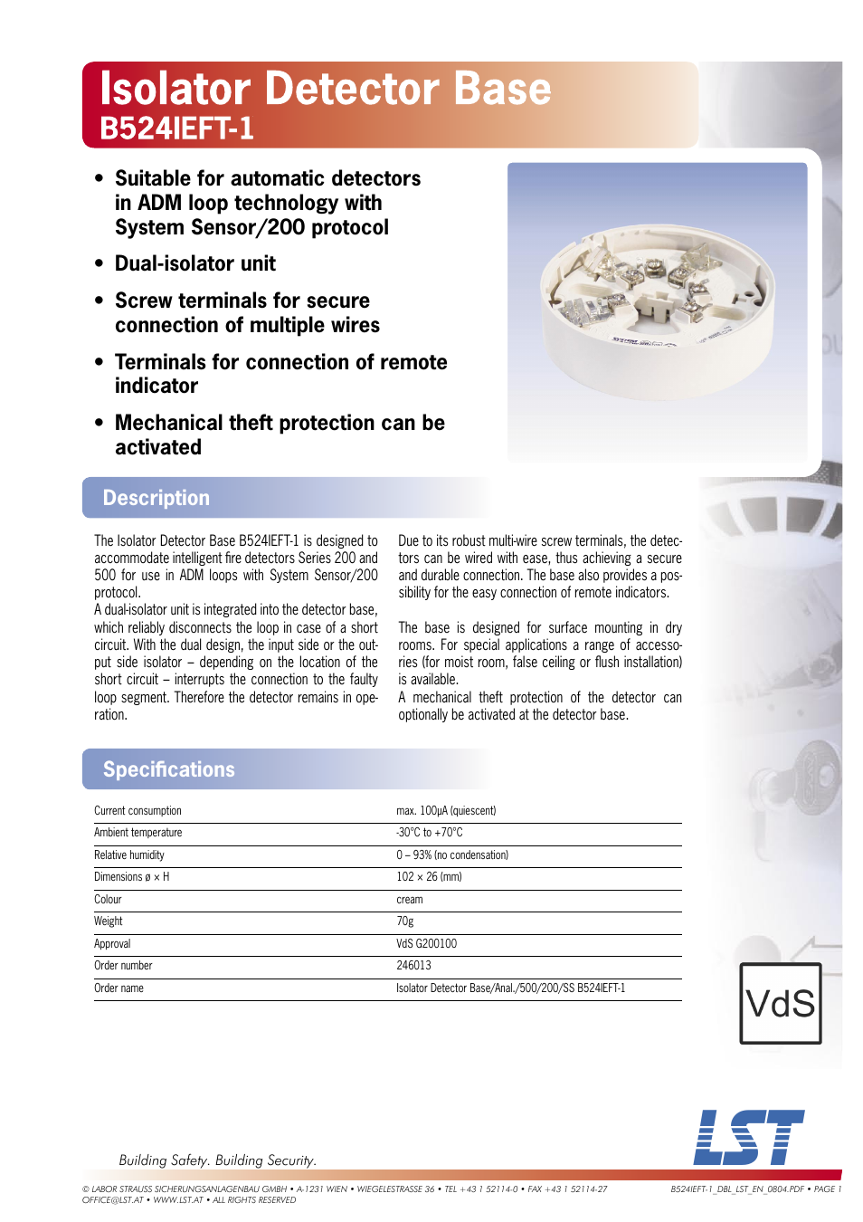 LST B524IEFT-1 User Manual | 1 page