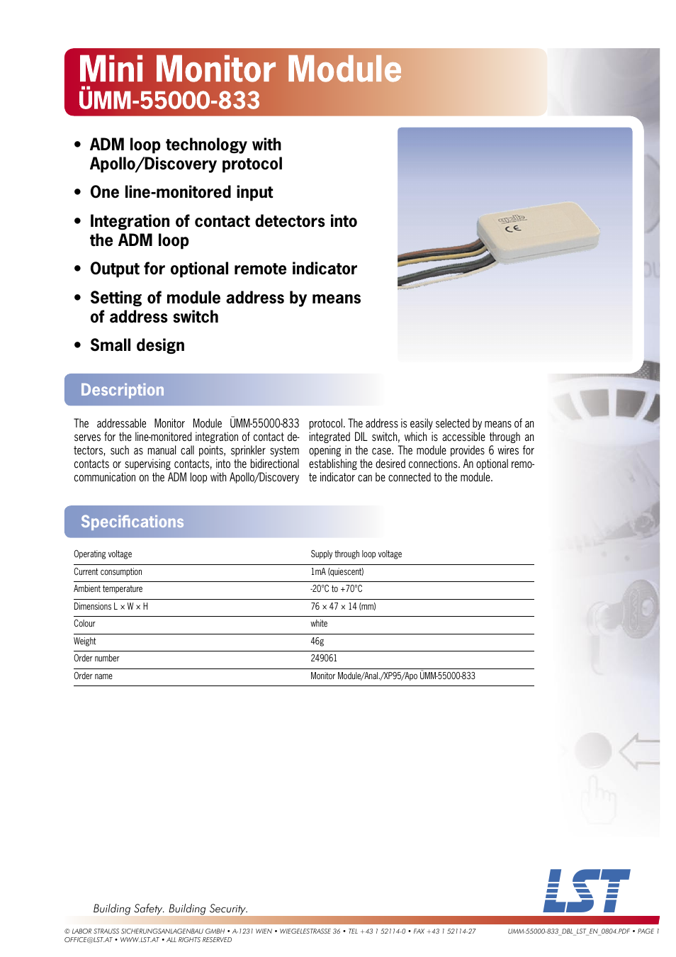 LST MM-55000-833 User Manual | 1 page