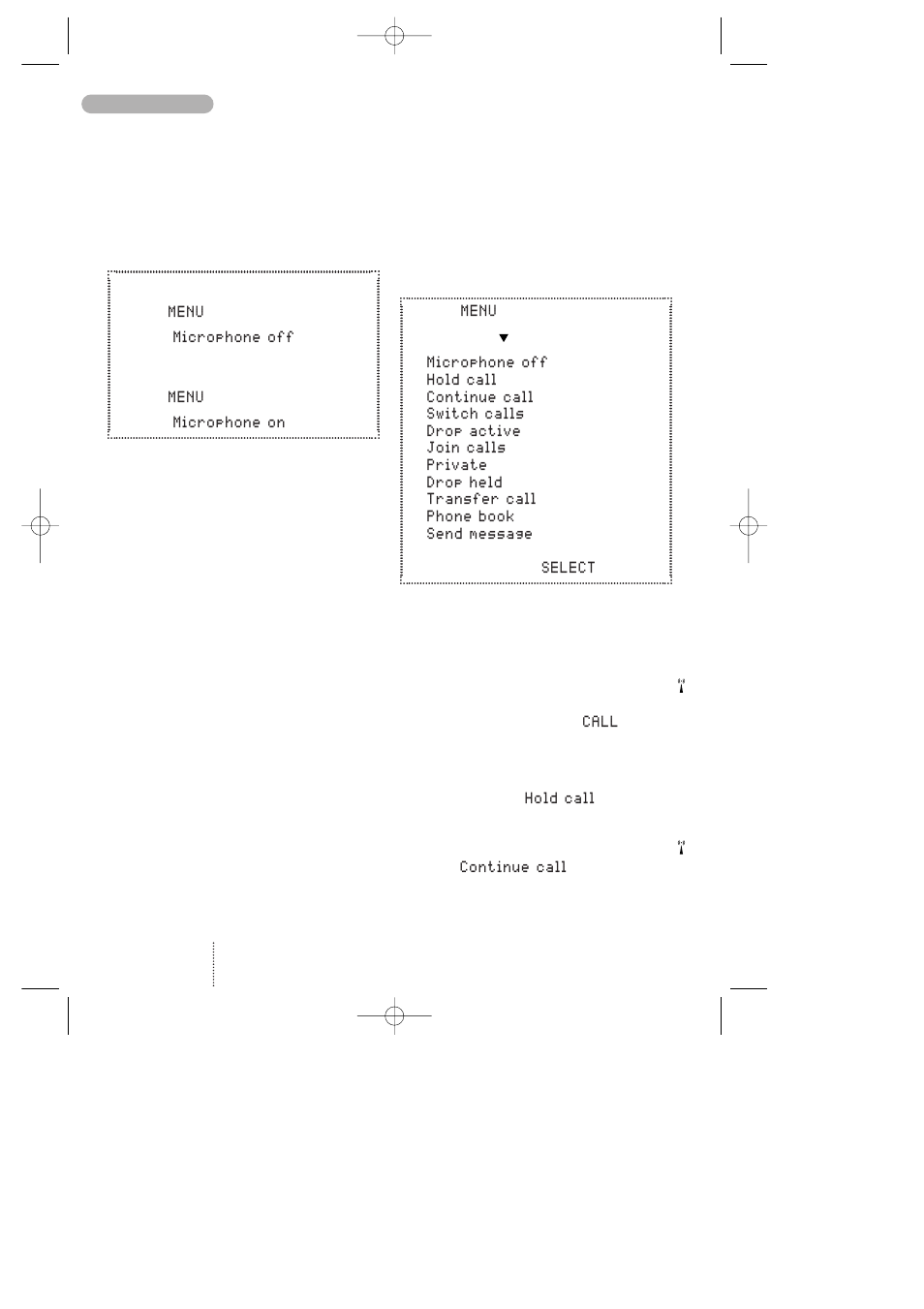 Options when in conversation | Bosch 738 User Manual | Page 12 / 44