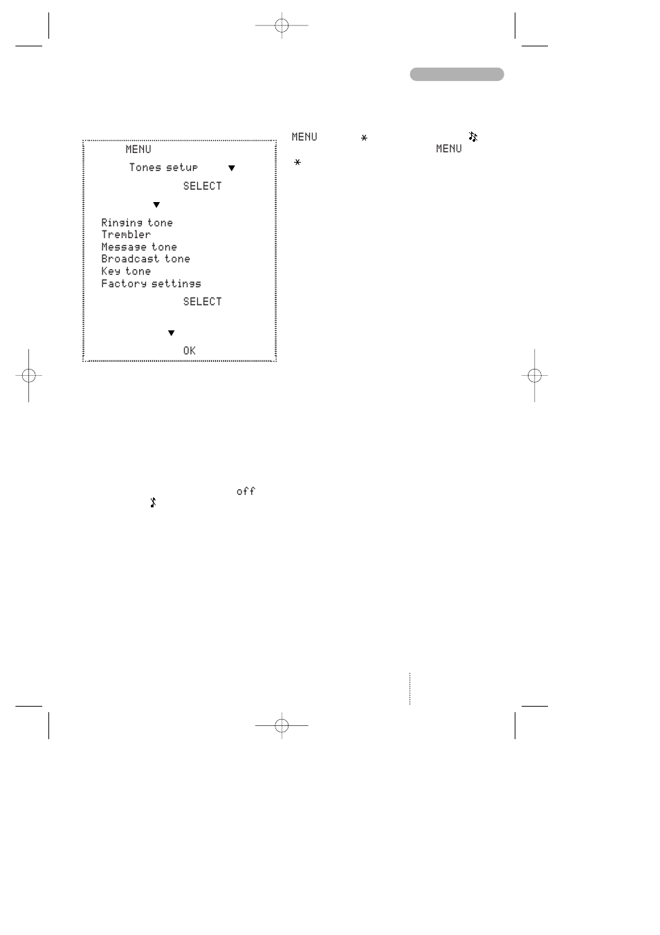 Tones setup | Bosch 738 User Manual | Page 31 / 44