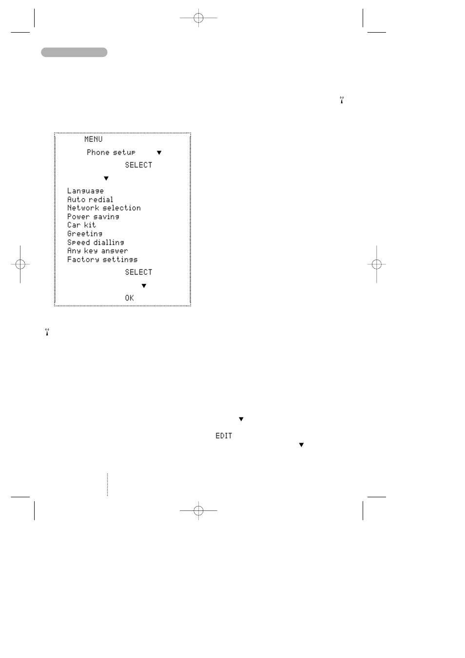 Phone setup | Bosch 738 User Manual | Page 32 / 44