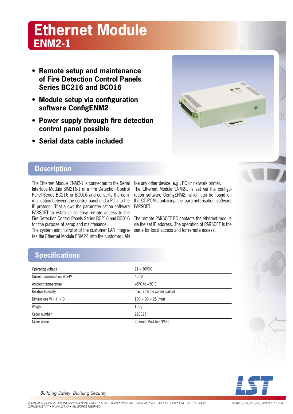 LST ENM2-1 User Manual | 1 page