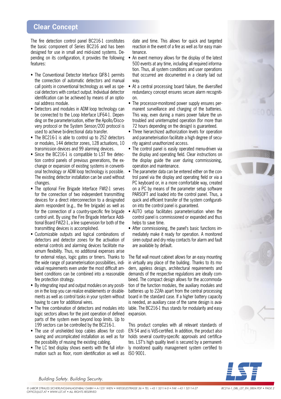 Clear concept | LST Vds BC216-1 User Manual | Page 2 / 4