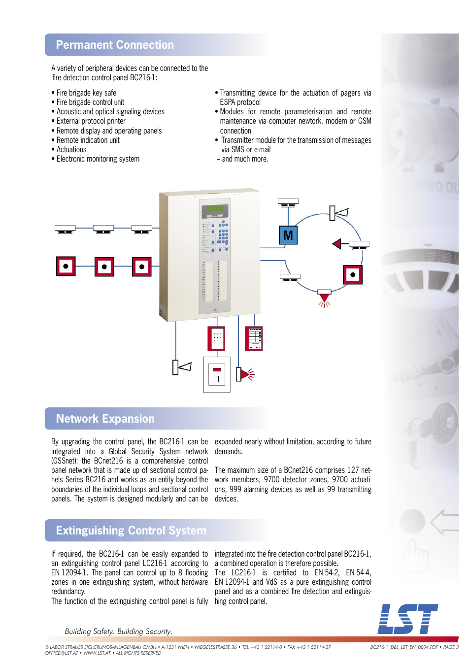 Network expansion permanent connection, Extinguishing control system | LST Vds BC216-1 User Manual | Page 3 / 4