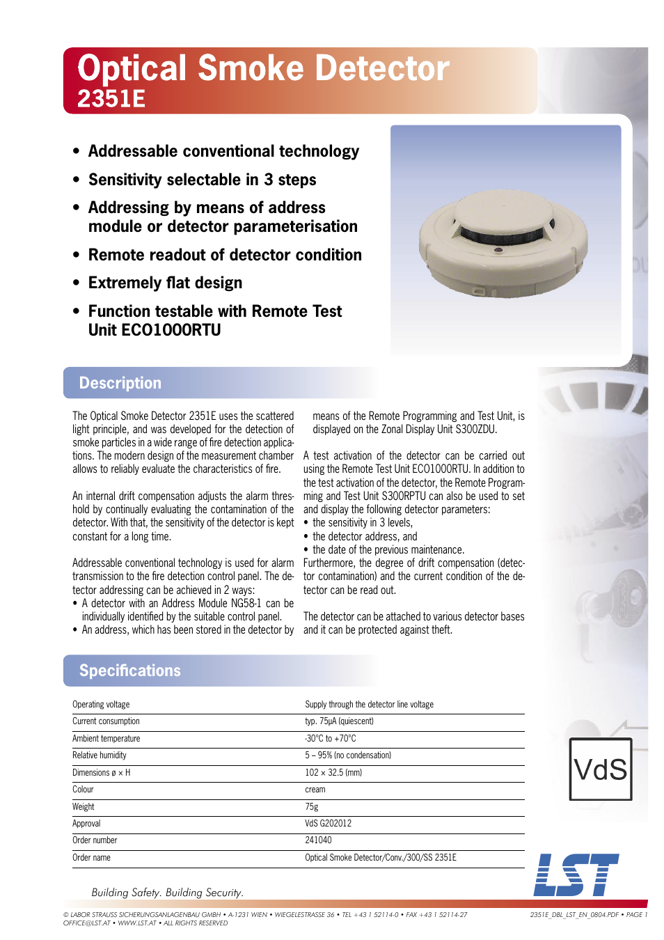 LST 2351E User Manual | 1 page