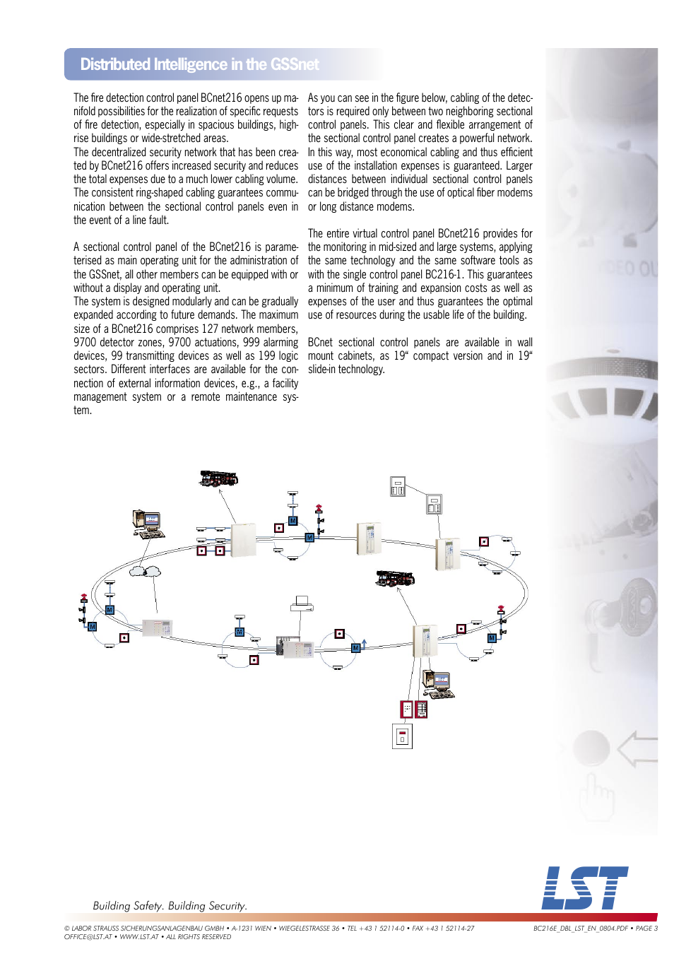 Distributed intelligence in the gssnet | LST BCnet216: 19" User Manual | Page 3 / 5