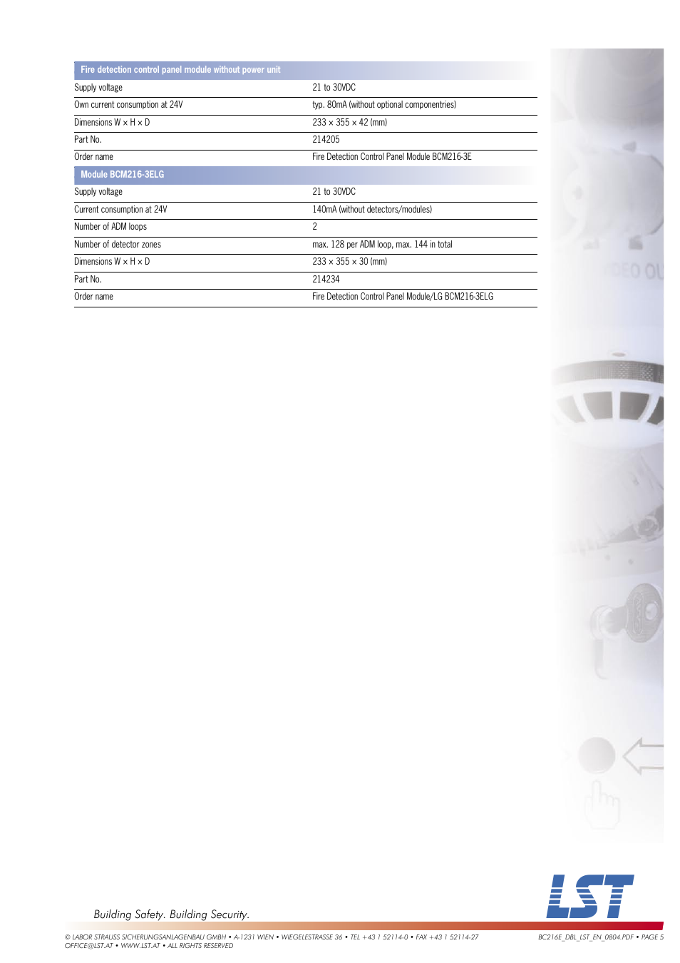 LST BCnet216: 19" User Manual | Page 5 / 5