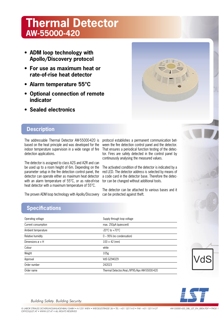 LST AW-55000-420 User Manual | 1 page