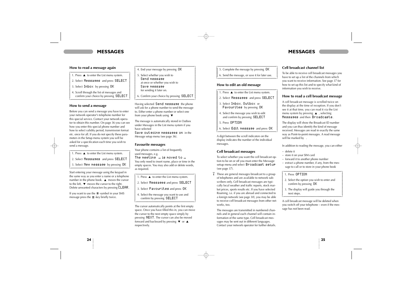 Messages | Bosch 909 Dual S User Manual | Page 13 / 25