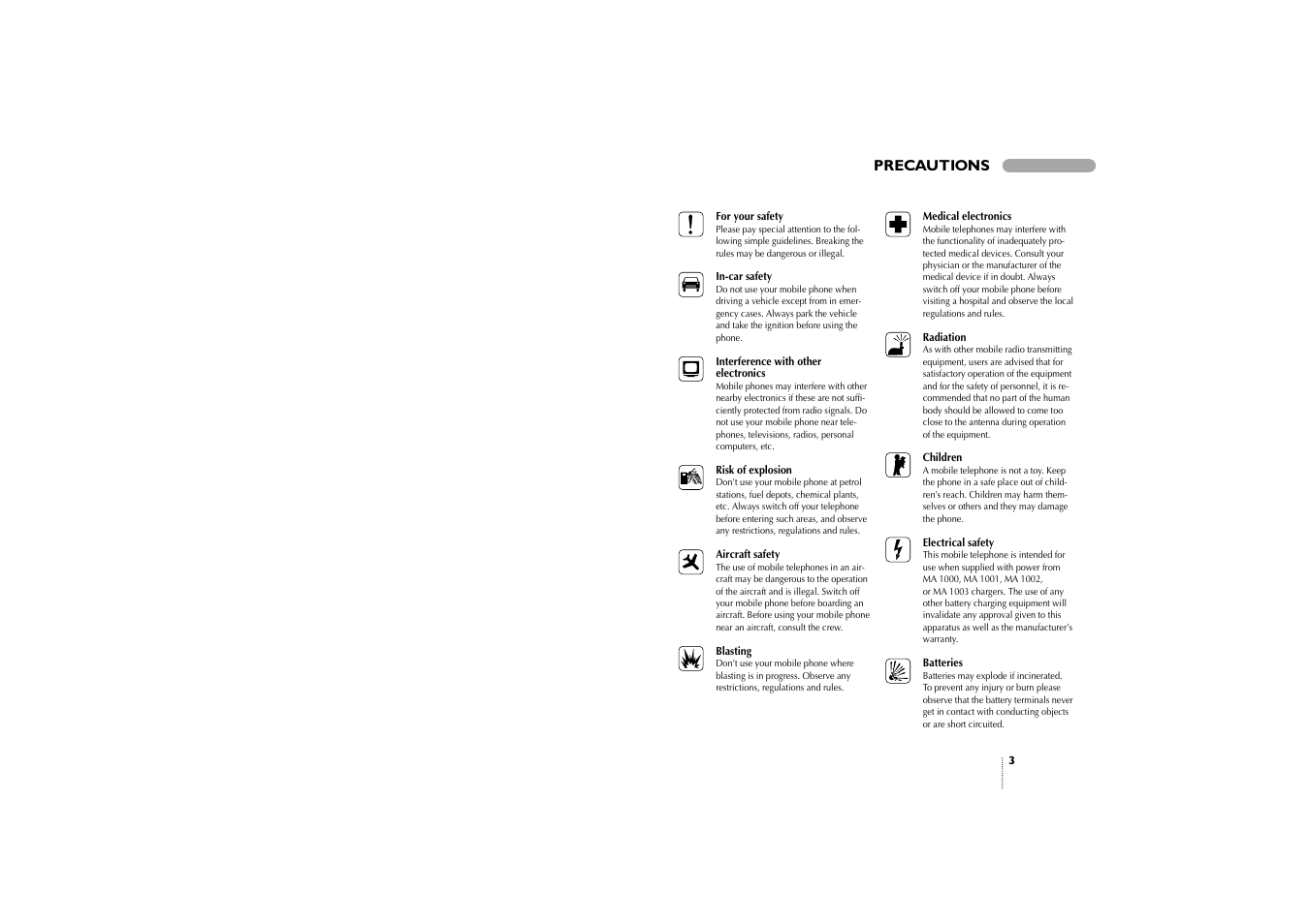 Precautions | Bosch 909 Dual S User Manual | Page 2 / 25