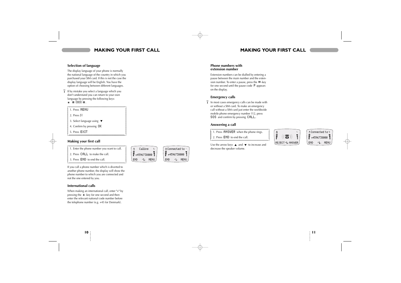 Making your first call | Bosch 909 Dual S User Manual | Page 6 / 25