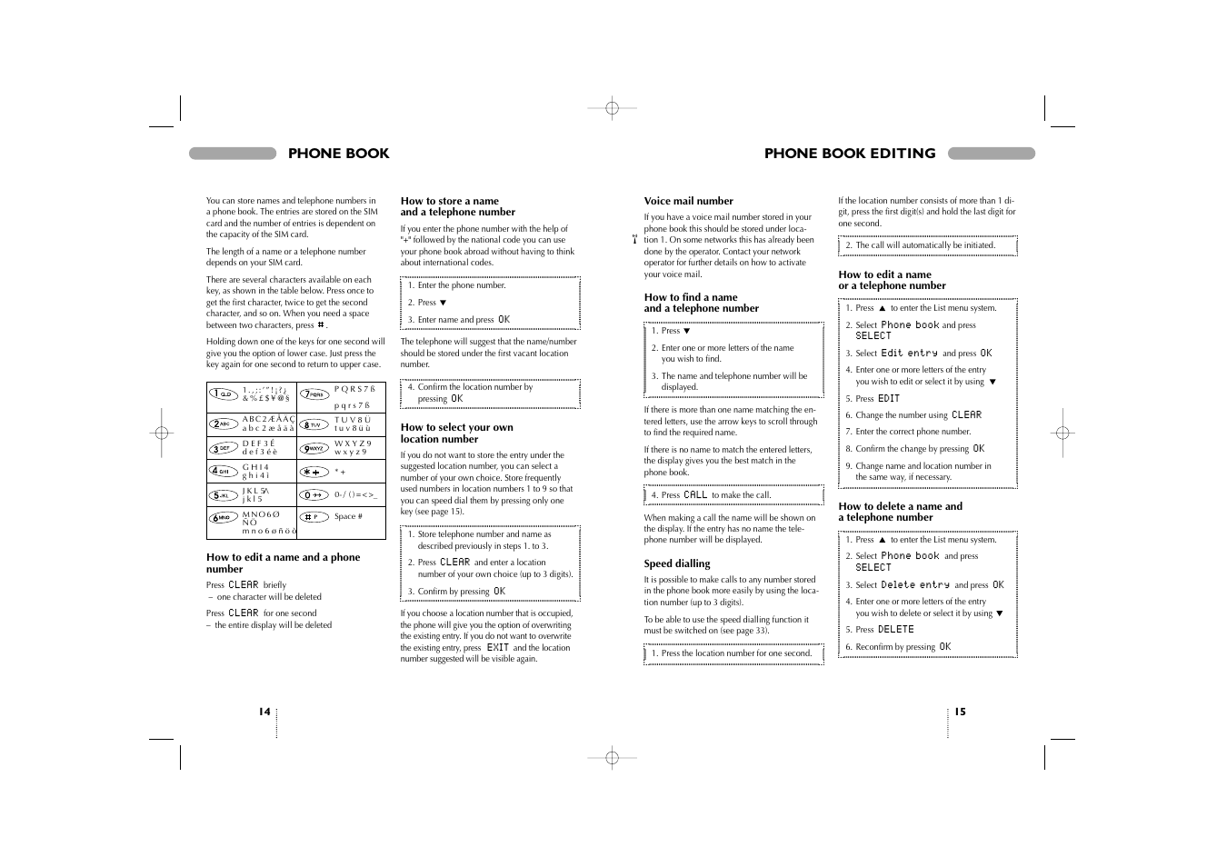 Phone book, Phone book editing, Phone book editing phone book | Bosch 909 Dual S User Manual | Page 8 / 25