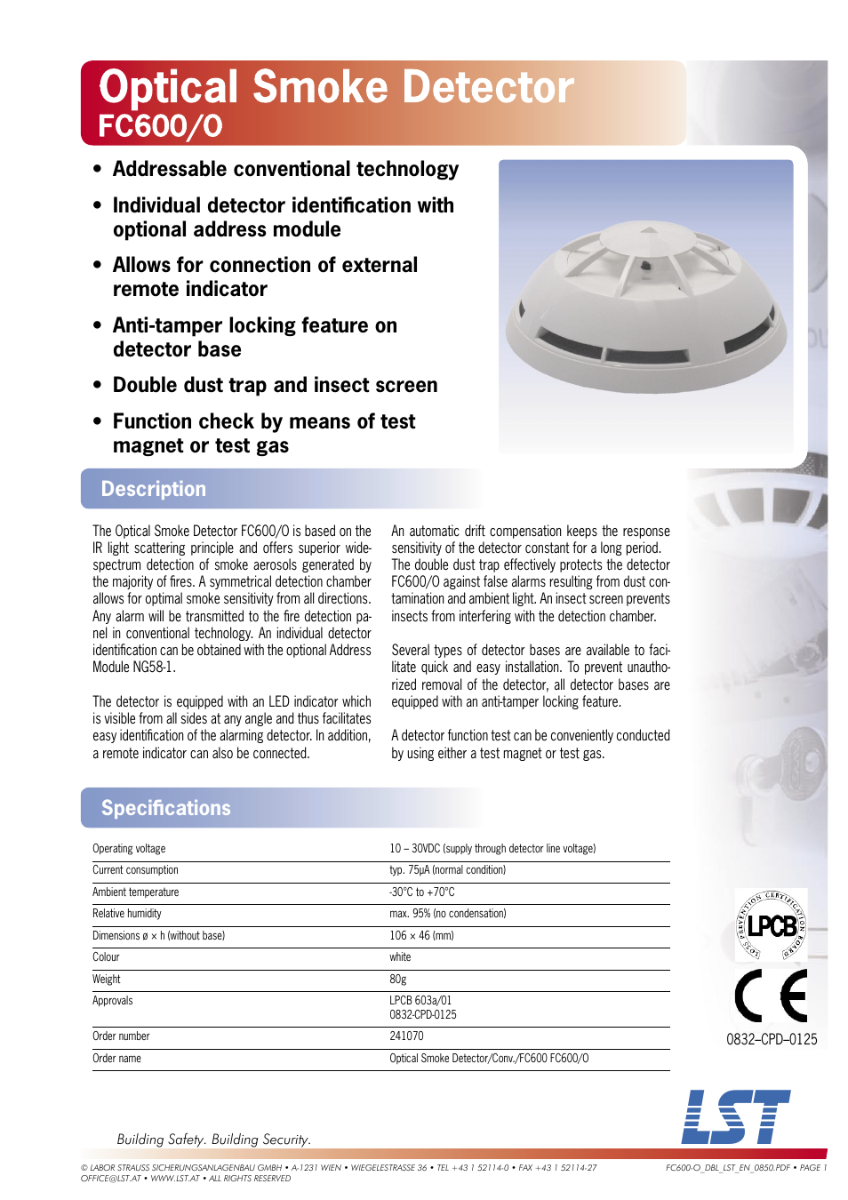 LST FC600/O User Manual | 1 page