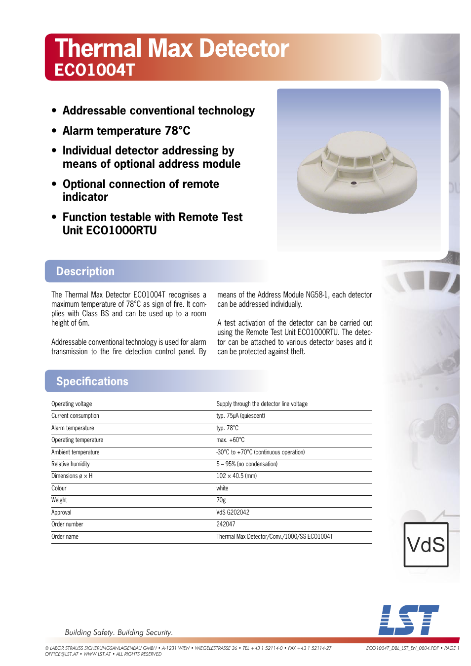LST ECO1004T User Manual | 1 page