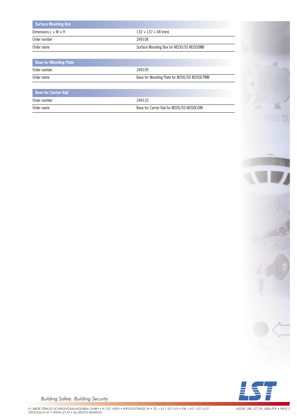 LST M220E User Manual | Page 2 / 2