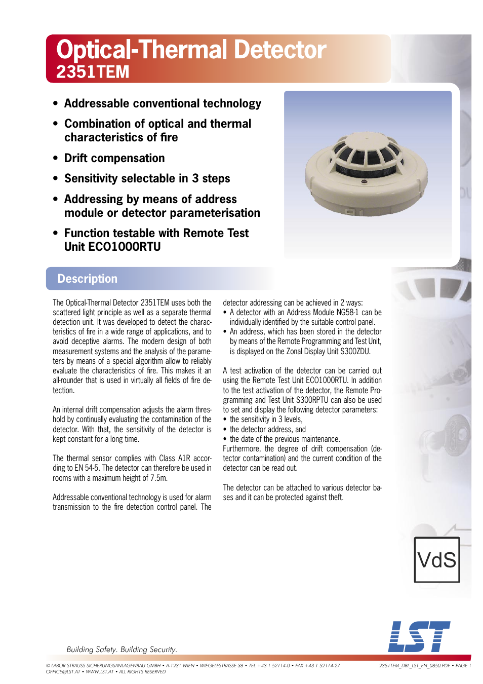 LST 2351TEM User Manual | 2 pages