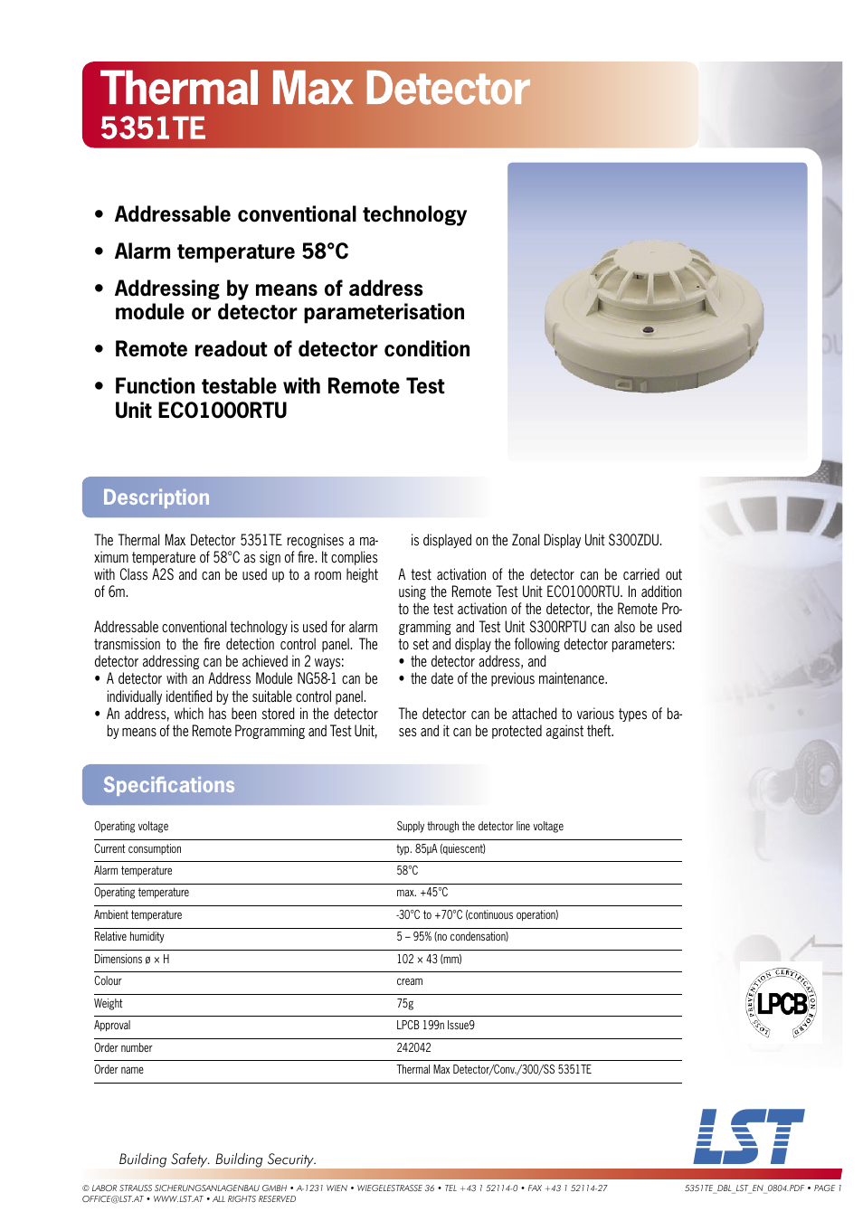 LST 5351TE User Manual | 1 page