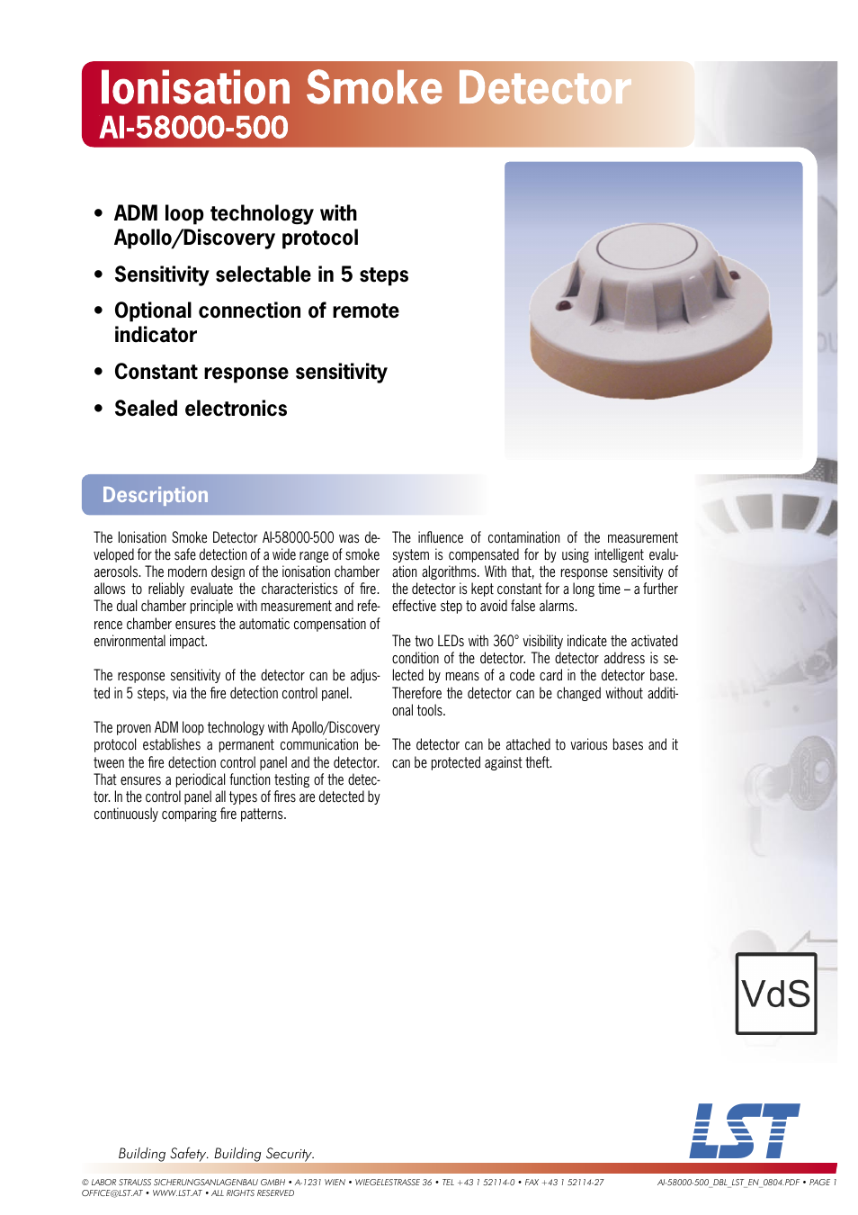 LST AI-58000-500 User Manual | 2 pages