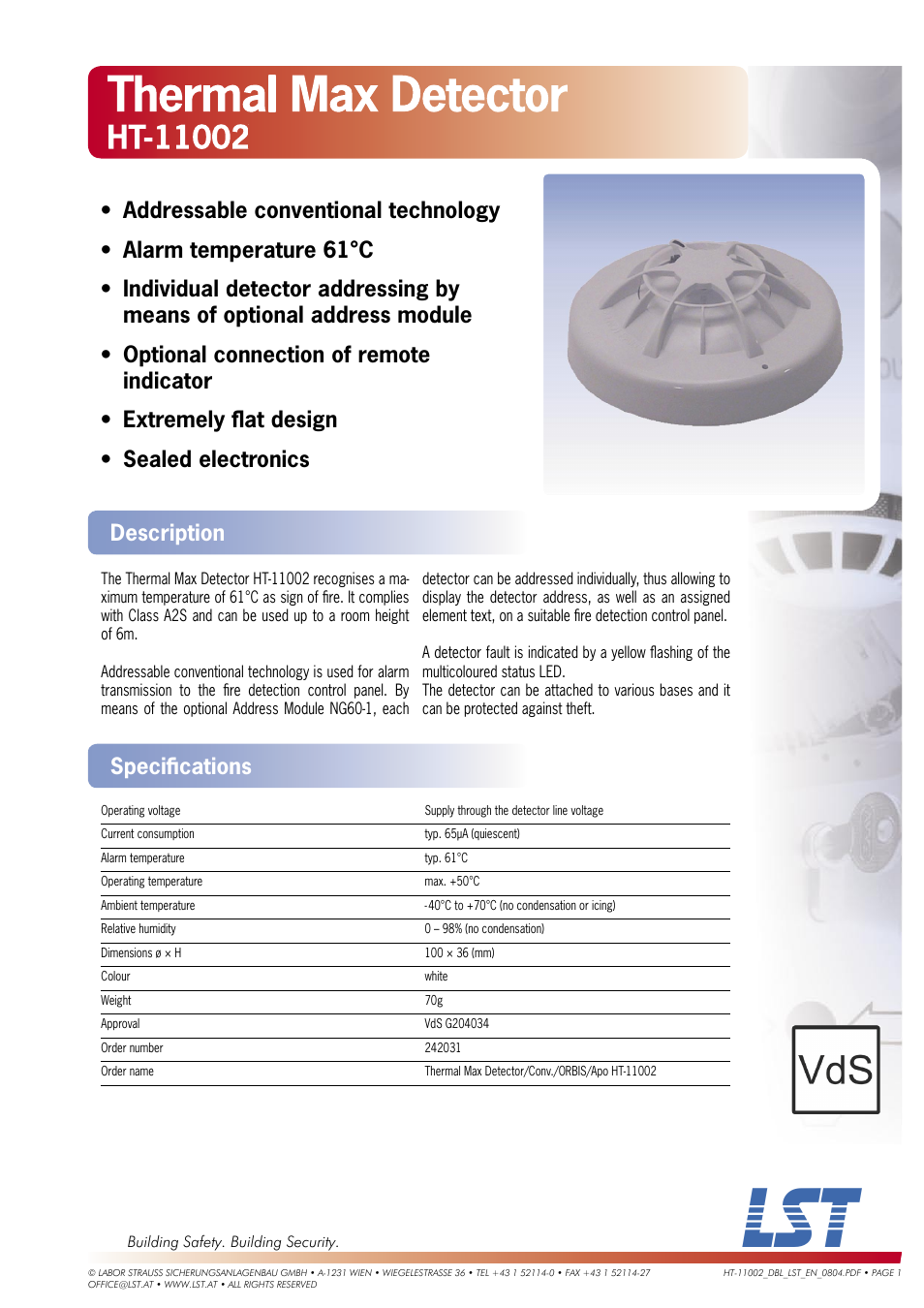 LST HT-11002 User Manual | 1 page