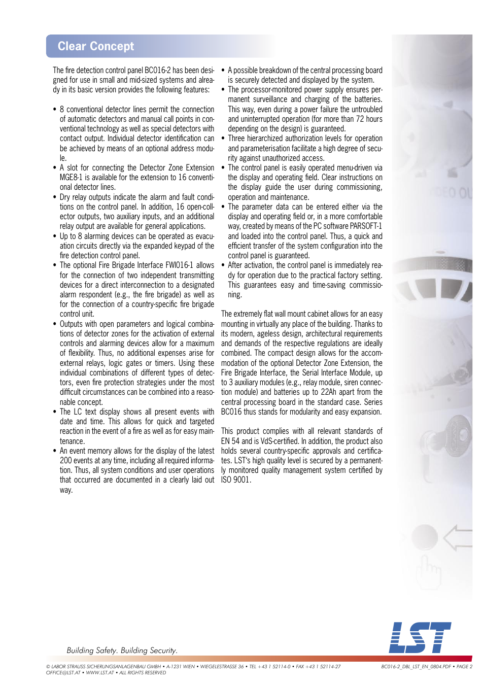 Clear concept | LST BC016-2 User Manual | Page 2 / 3