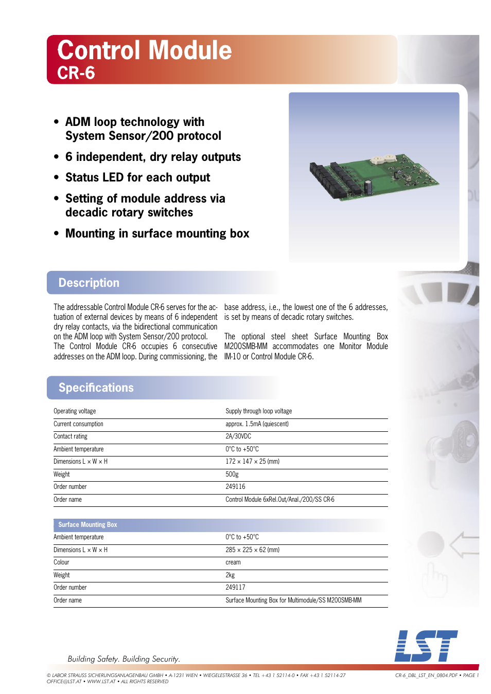 LST CR-6 User Manual | 1 page