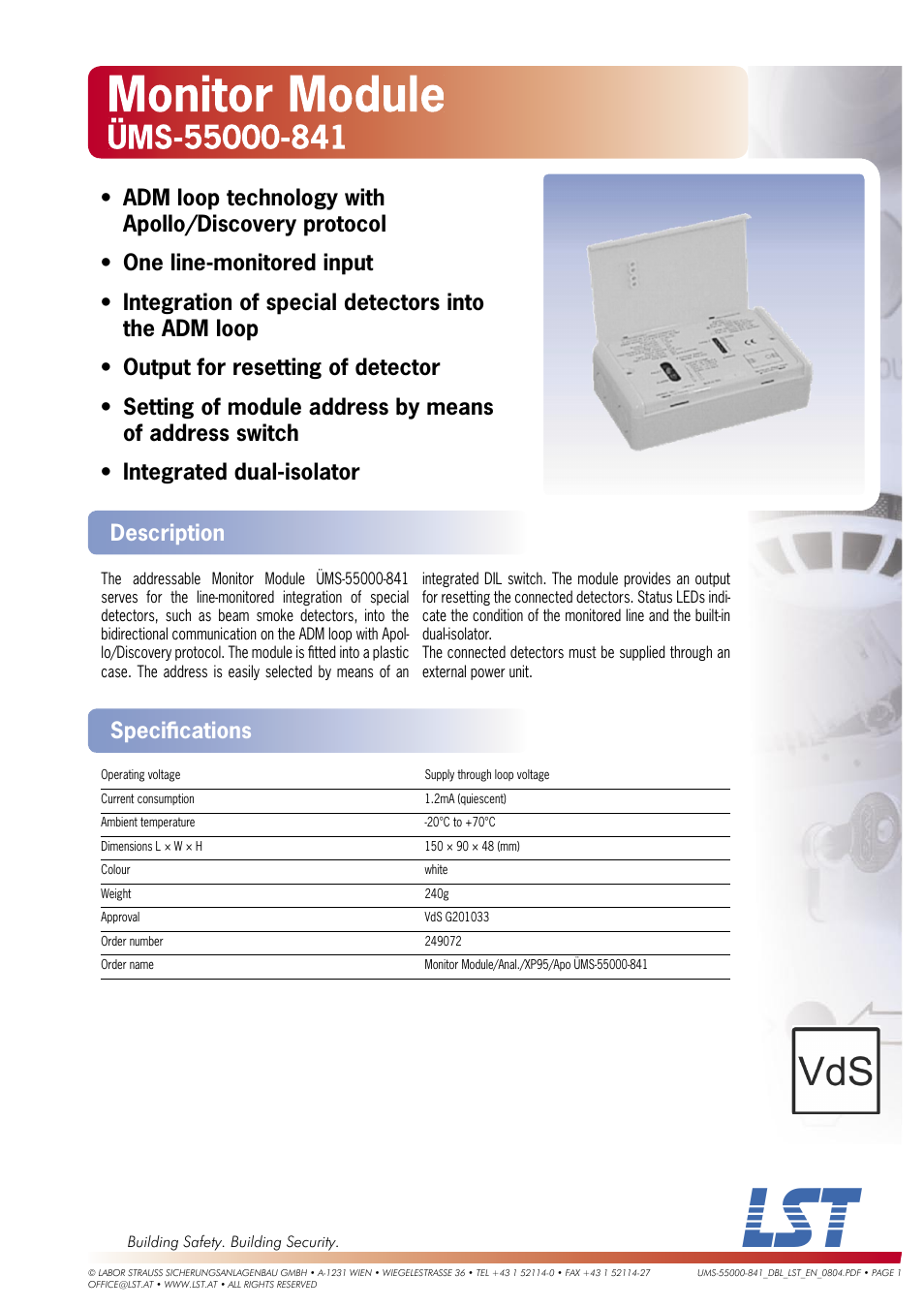 LST MS-55000-841 User Manual | 1 page