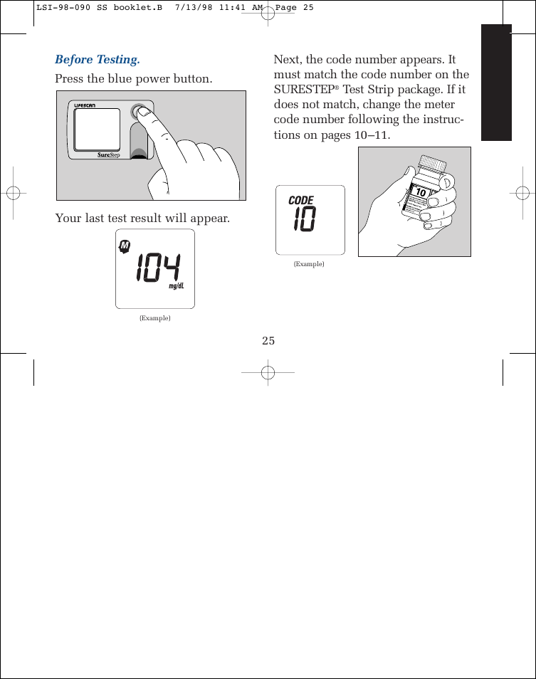 Lifescan SureStep blood glucose monitoring system User Manual | Page 33 / 77