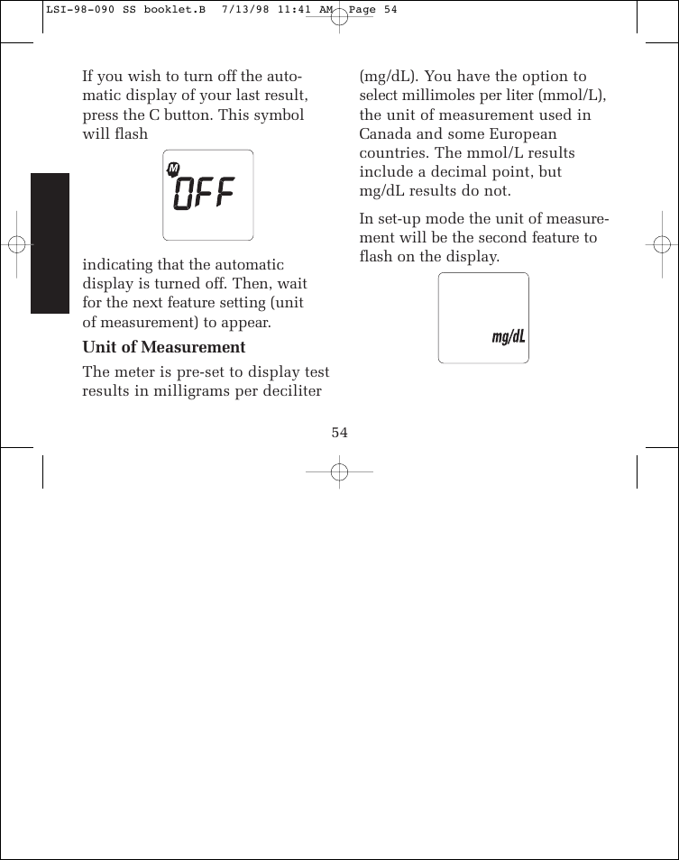 Lifescan SureStep blood glucose monitoring system User Manual | Page 62 / 77