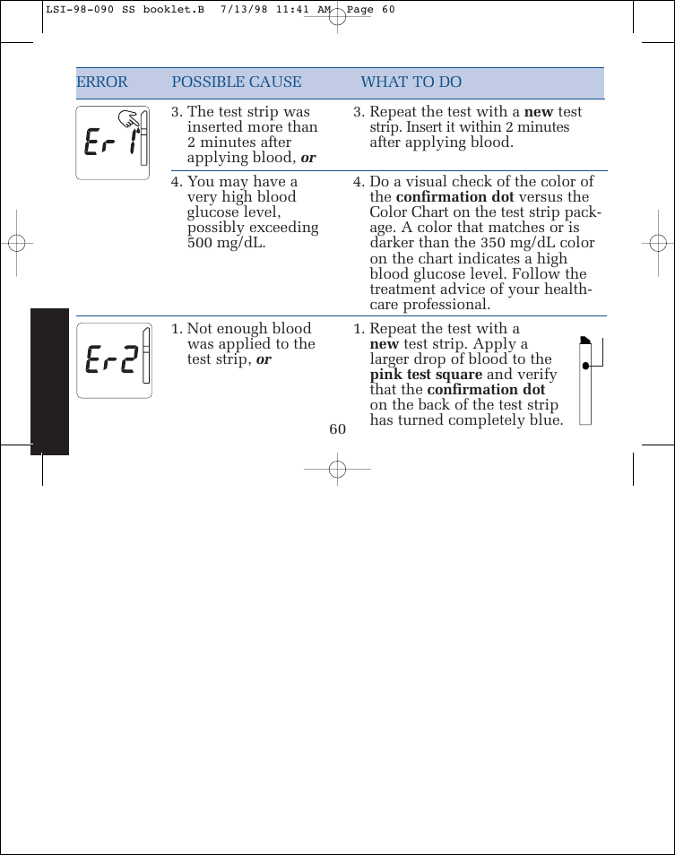 Lifescan SureStep blood glucose monitoring system User Manual | Page 68 / 77