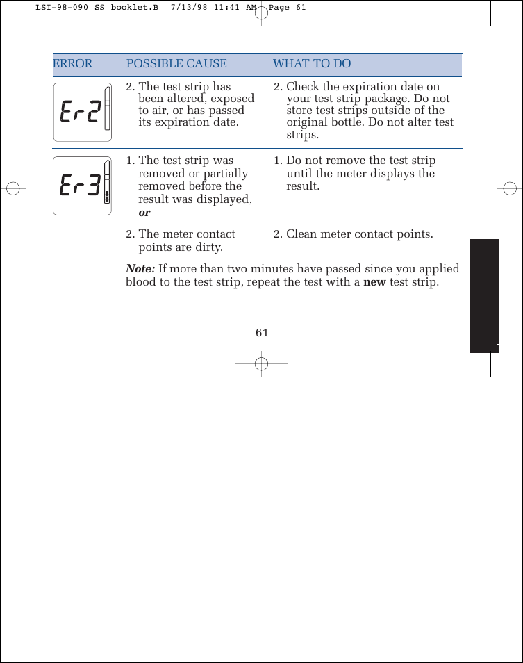 Lifescan SureStep blood glucose monitoring system User Manual | Page 69 / 77