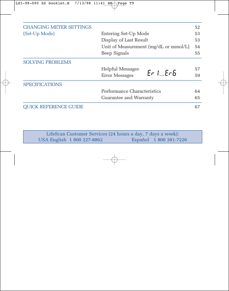 Lifescan SureStep blood glucose monitoring system User Manual | Page 7 / 77