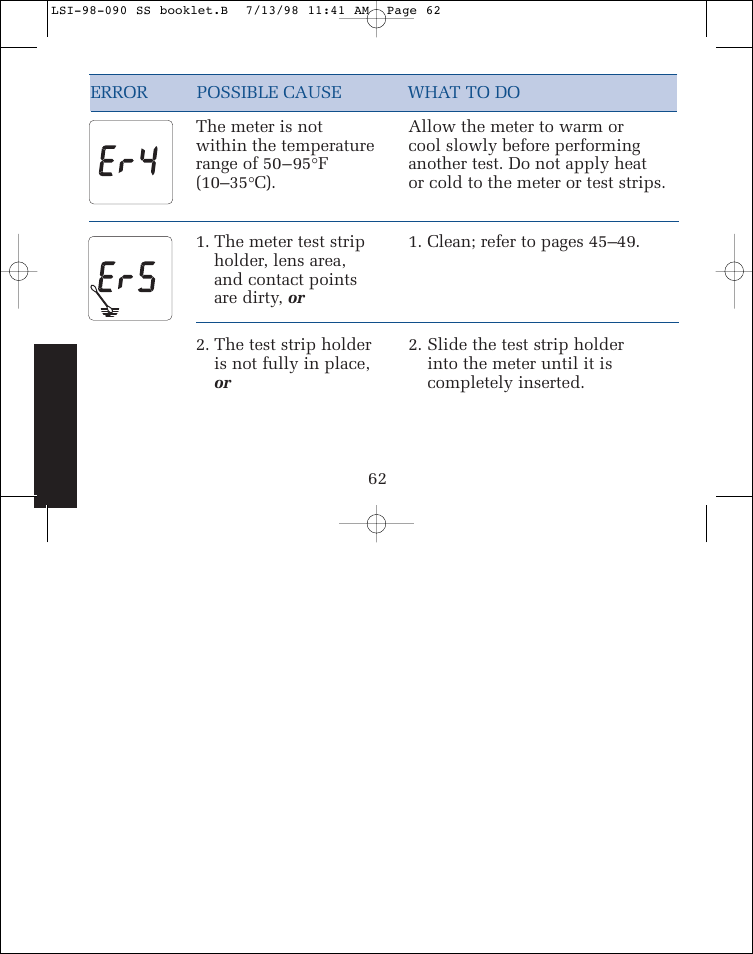 Lifescan SureStep blood glucose monitoring system User Manual | Page 70 / 77
