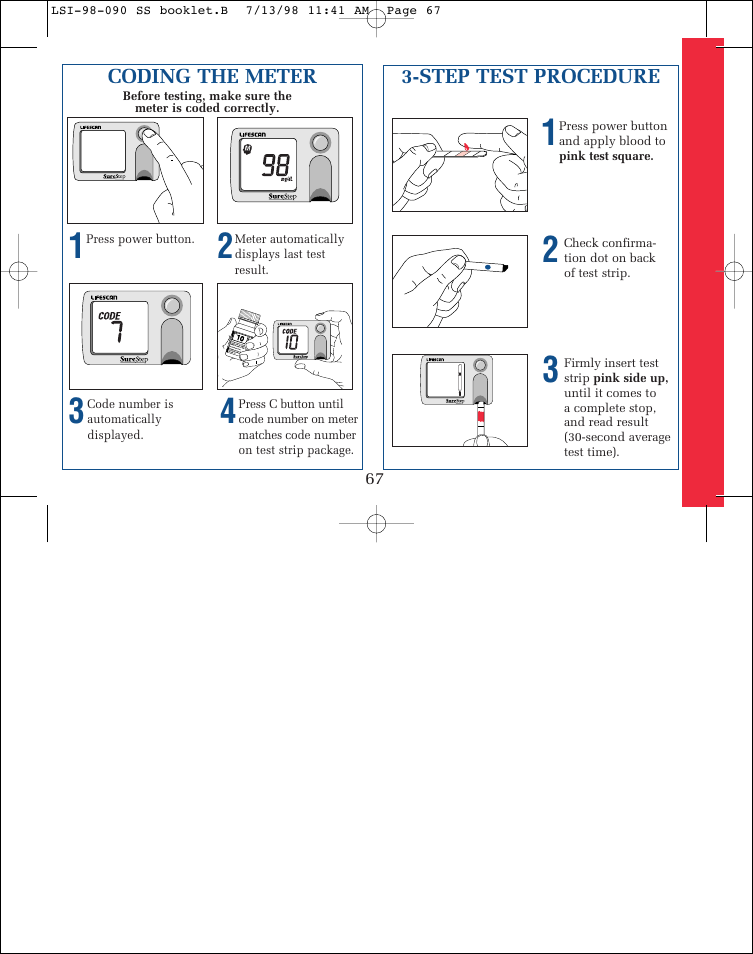 Lifescan SureStep blood glucose monitoring system User Manual | Page 75 / 77