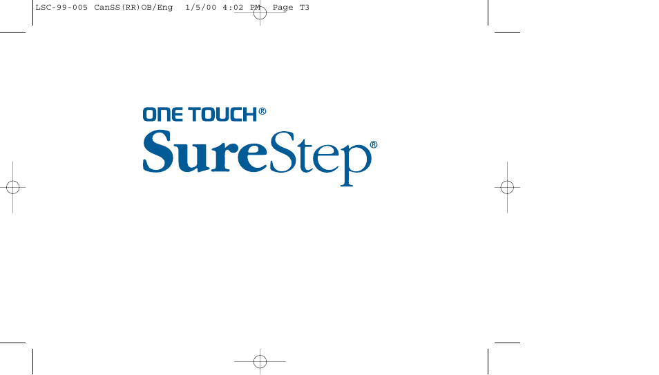 Owner’s booklet | Lifescan SureStep User Manual | Page 2 / 90