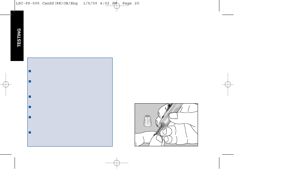 Getting a drop of blood | Lifescan SureStep User Manual | Page 31 / 90