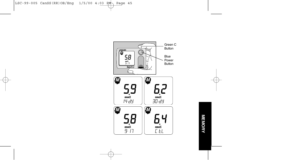 Lifescan SureStep User Manual | Page 56 / 90