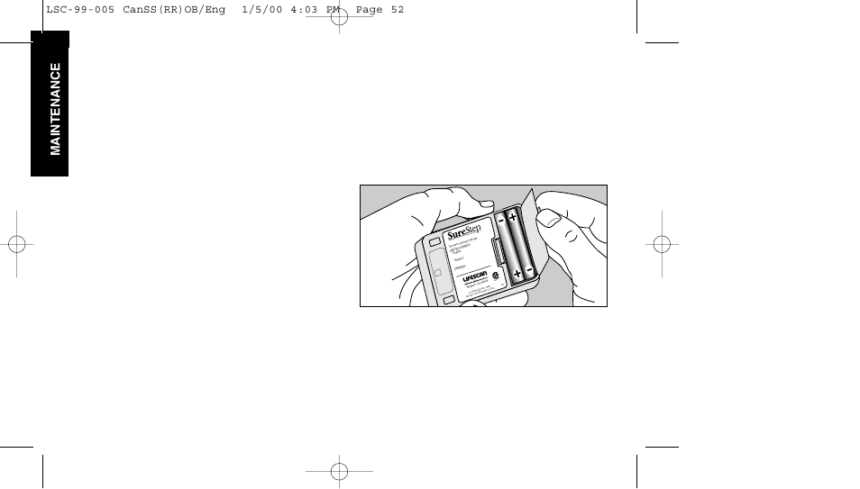 Maintenance | Lifescan SureStep User Manual | Page 63 / 90