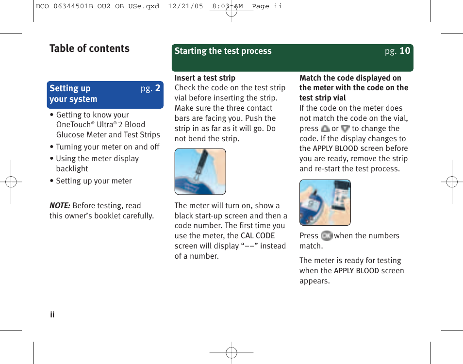 Lifescan Ultra 2 User Manual | Page 3 / 74