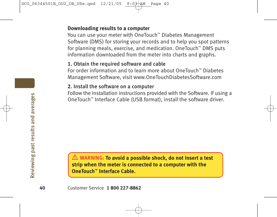 Lifescan Ultra 2 User Manual | Page 46 / 74