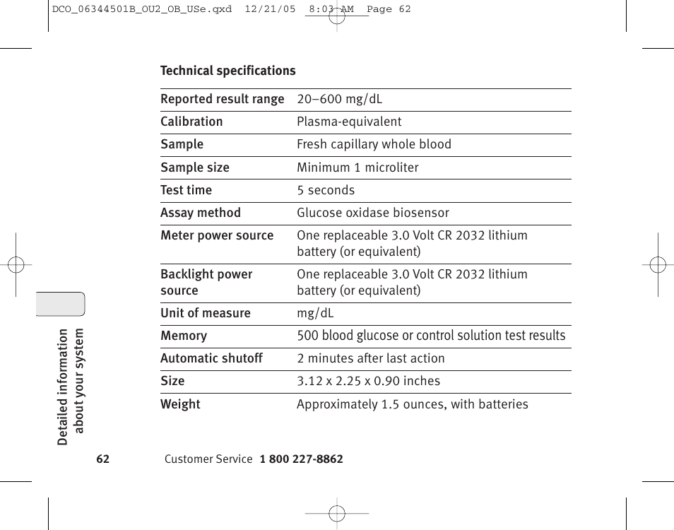 Lifescan Ultra 2 User Manual | Page 68 / 74