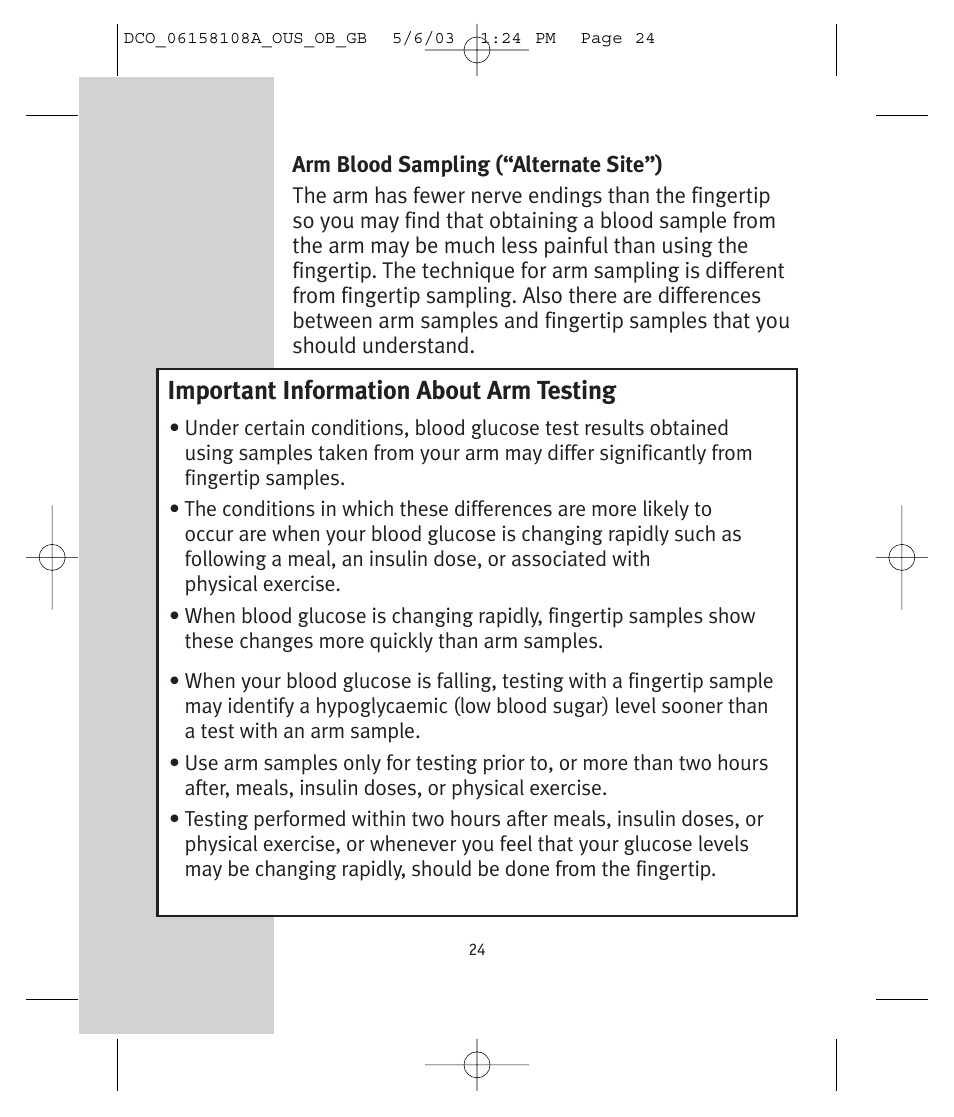 Important information about arm testing | Lifescan UltraSmart User Manual | Page 33 / 134