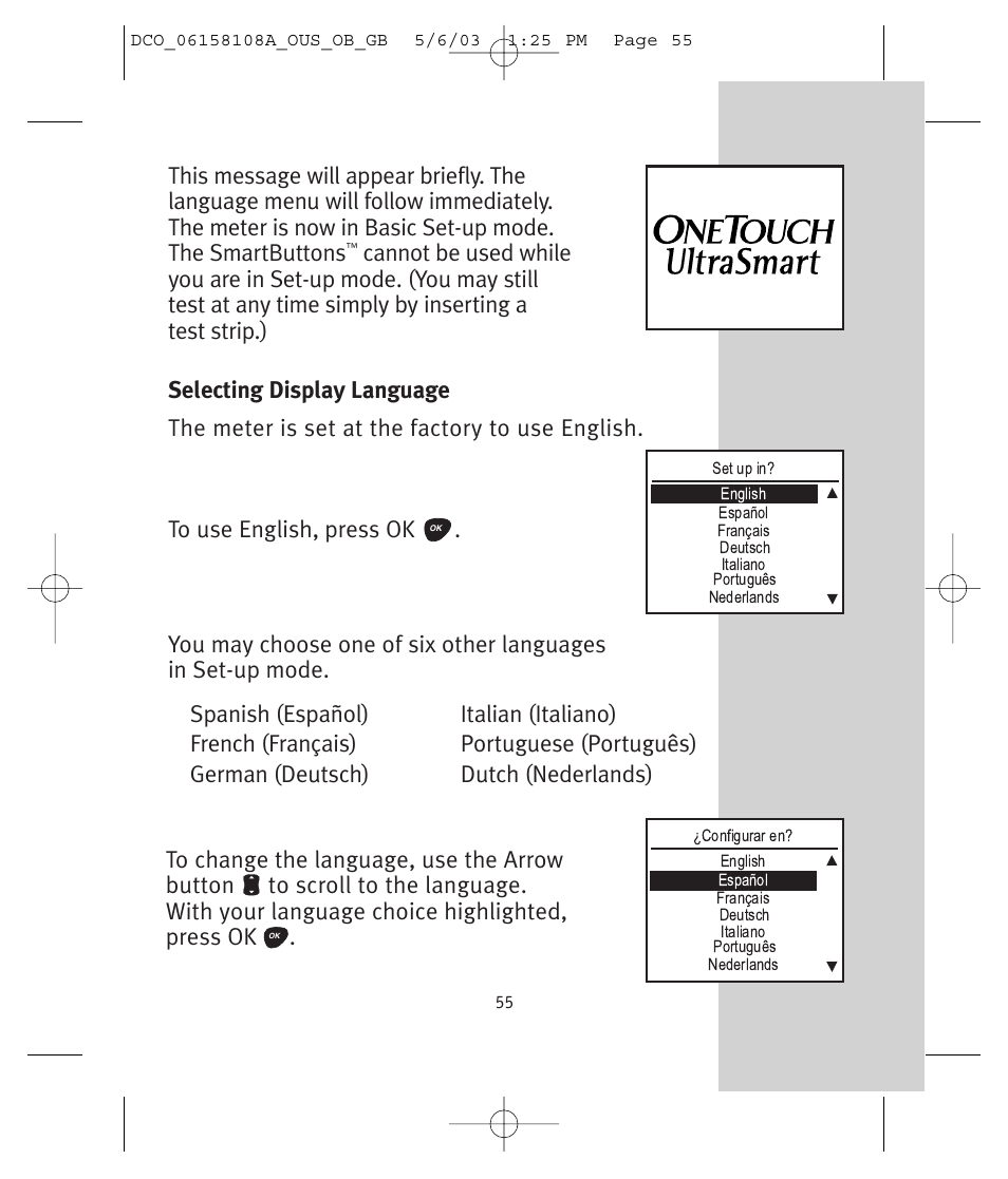 Ultrasmart | Lifescan UltraSmart User Manual | Page 64 / 134