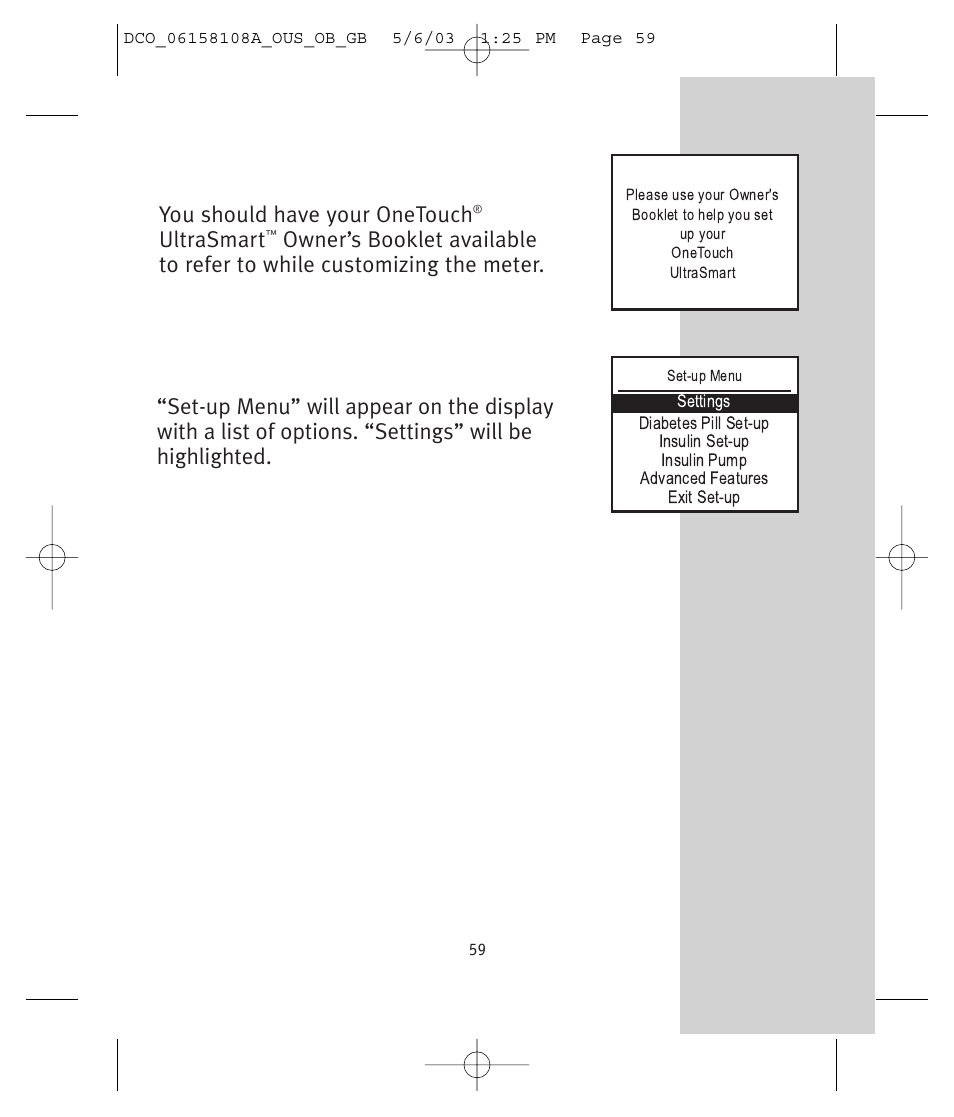 You should have your onetouch, Ultrasmart | Lifescan UltraSmart User Manual | Page 68 / 134