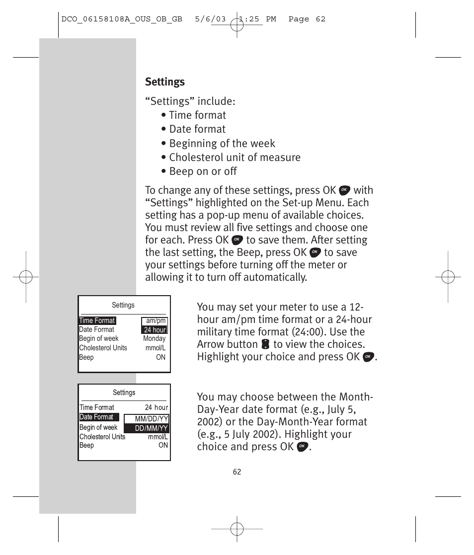 Lifescan UltraSmart User Manual | Page 71 / 134