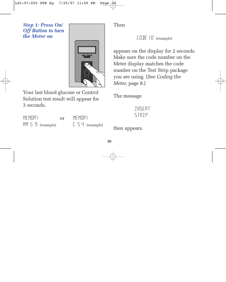 Lifescan ONE TOUCH BASIC BLOOD GLUCOSE MONITORING SYSTEM User Manual | Page 37 / 85