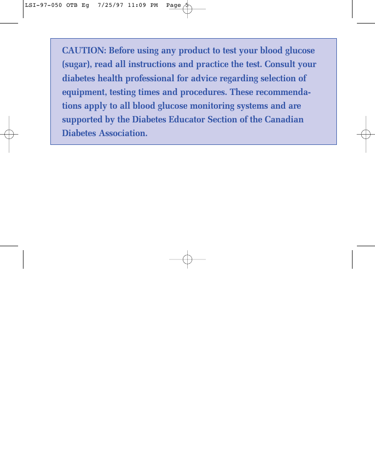 Lifescan ONE TOUCH BASIC BLOOD GLUCOSE MONITORING SYSTEM User Manual | Page 4 / 85