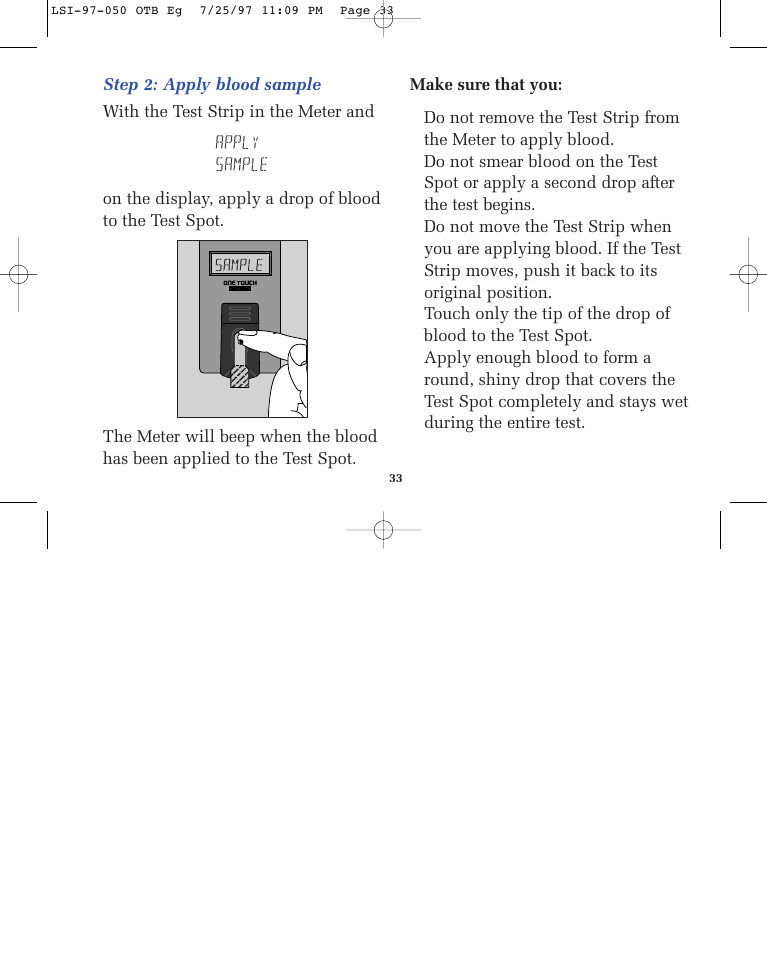 Lifescan ONE TOUCH BASIC BLOOD GLUCOSE MONITORING SYSTEM User Manual | Page 40 / 85