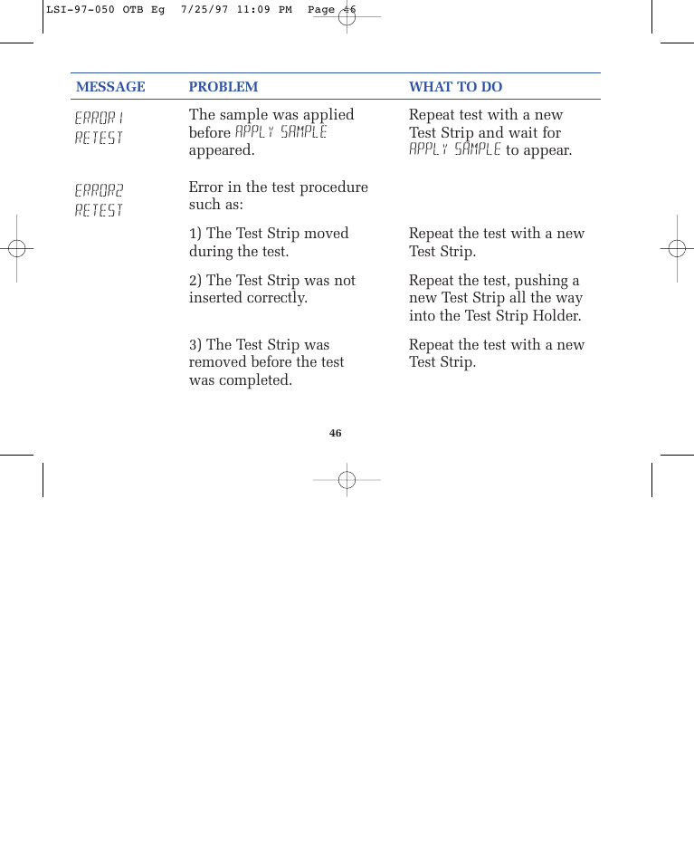 Lifescan ONE TOUCH BASIC BLOOD GLUCOSE MONITORING SYSTEM User Manual | Page 53 / 85