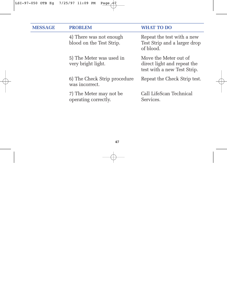 Lifescan ONE TOUCH BASIC BLOOD GLUCOSE MONITORING SYSTEM User Manual | Page 54 / 85